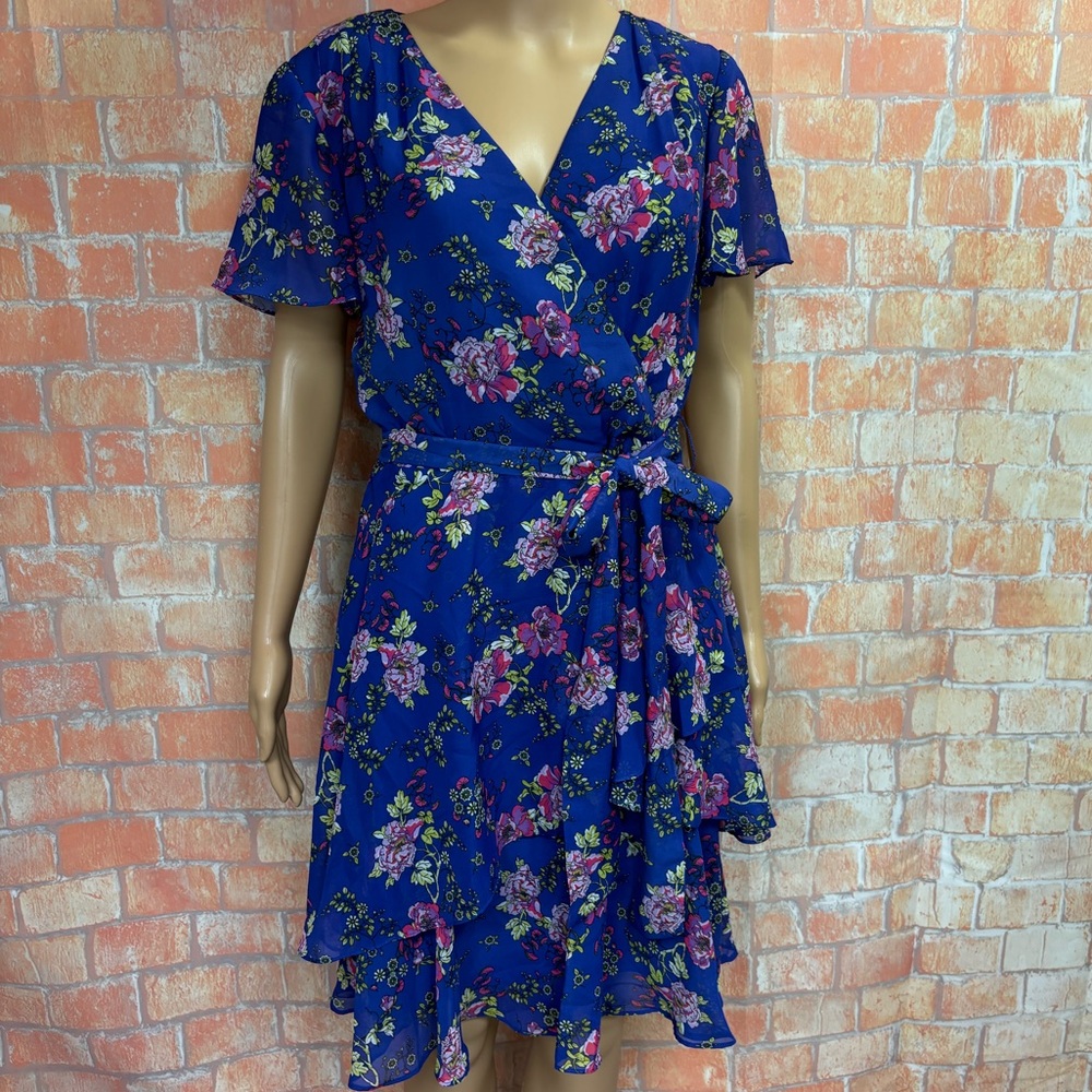 Tahari Floral Flowy Layered Dress